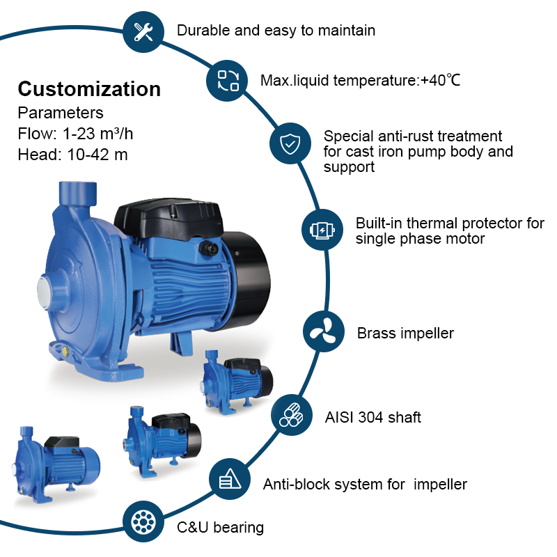 관개용 CPm1.5HP 표면 전기 원심 수도 펌프